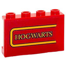 LEGO rouge Panneau 1 x 4 x 2 avec HOGWARTS Autocollant (14718)