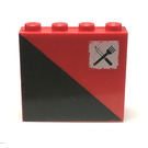 LEGO rot Panel 1 x 4 x 3 mit Gabel und Messer (Recht) Aufkleber ohne seitliche Stützen, solide Bolzen (4215)