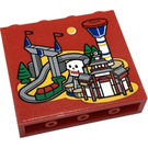 LEGO rot Panel 1 x 4 x 3 mit Legoland Park Map mit Roller Coaster und Control Tower Aufkleber mit Seitenstützen, Hohlbolzen (35323)