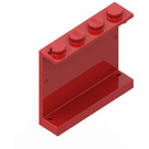 LEGO Rød Panel 1 x 4 x 3 uten sidestøtter, solide knotter (4215 / 30007)