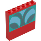 LEGO Rosso Pannello 1 x 6 x 5 con Curvo Lines (59349)