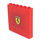 LEGO Rood Paneel 1 x 6 x 5 met Ferrari Emblem  Sticker (59349)