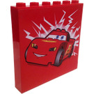LEGO rot Panel 1 x 6 x 5 mit Lightning McQueen Aufkleber (59349)