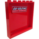 LEGO Red Panel 1 x 6 x 5 with "REVOLTING REBUILT ALTERNATORS" Sticker (59349)