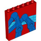 LEGO rot Panel 1 x 6 x 5 mit Spinne Beine Links (59349 / 102267)