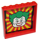 LEGO Rood Paneel 1 x 6 x 5 met The Joker Hoofd Sticker (59349)