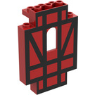 LEGO Rood Paneel 2 x 5 x 6 met Venster met Zwart Half-Timber (80582 / 80587)