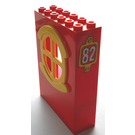 LEGO rouge Panneau 2 x 6 x 7 Fabuland mur Assembly avec '82' Autocollant