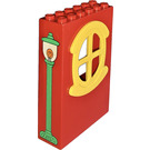 LEGO Red Panel 2 x 6 x 7 Fabuland Wall Assembly with Lamp Post (left) Sticker