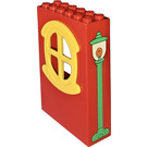 LEGO Red Panel 2 x 6 x 7 Fabuland Wall Assembly with Lamp Post (right) Sticker