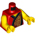 LEGO Rød Percussionist Minifig Torso (973 / 76382)