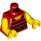 LEGO rot Pirate Torso mit Schwarz und rot Streifen Shirt (973 / 76382)