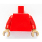LEGO Red Plain Red Torso with Red Arms and Dark Tan Hands (973)
