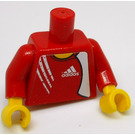 LEGO rot Schmucklos Torso mit rot Arme und Gelb Hände mit Adidas Logo rot No. 11  Aufkleber (973)
