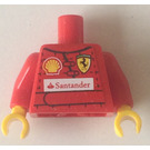 LEGO Rood Vlak Torso met Rood Armen en Geel Handen met Ferrari/Shell/Santander logos Sticker (973)