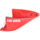 LEGO rot Flugzeug Rückseite 6 x 10 x 4 mit Feuer 60010 Aufkleber (87616)