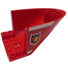LEGO rot Flugzeug Rückseite 6 x 10 x 4 mit "Feuer" Logo Aufkleber (87616)