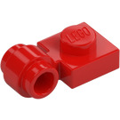 LEGO Röd Platta 1 x 1 med fäste (Tjock ring) (4081 / 41632)