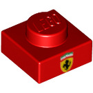 LEGO Red Plate 1 x 1 with Ferrari Logo (3024 / 49115)