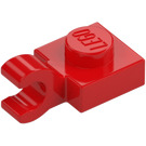 LEGO Rot Platte 1 x 1 mit Horizontaler Clip (Clip mit flacher Vorderseite) (6019)