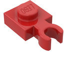 LEGO rouge assiette 1 x 1 avec Verticale Agrafe (Clip 'O' mince ouvert)