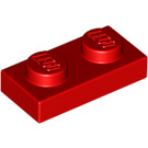 LEGO Rot Platte 1 x 2 (3023)