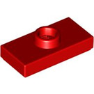 LEGO Rojo Placa 1 x 2 con 1 Espiga (con ranura) (3794 / 15573)