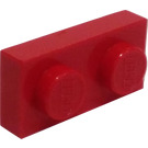 LEGO rot Platte 1 x 2 mit unterer Leiste