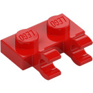 LEGO Rood Plaat 1 x 2 met Horizontaal Clips (clips met platte voorkant) (60470)