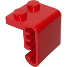LEGO Red Plate 1 x 2 with Steam Engine Cylinder Round Surfaces, Interior Grooves