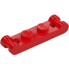 LEGO Red Plate 1 x 2 with Two End Bar Handles (18649)