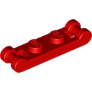 LEGO rot Platte 1 x 2 mit Zwei Ende Bar Griffe (18649)