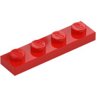 LEGO Rood Plaat 1 x 4 (3710)