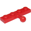 LEGO Rood Plaat 1 x 4 met Kogelgewricht (3184)