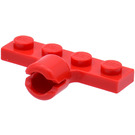 LEGO Rood Plaat 1 x 4 met Kogelgewrichtsbus (Lang met 2 slots)