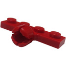 LEGO Rood Plaat 1 x 4 met Kogelgewrichtsbus (Lang met 4 sleuven)