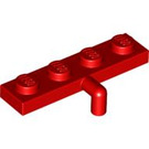 LEGO rot Platte 1 x 4 mit Downwards Bar Griff (29169 / 30043)