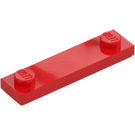 LEGO Röd Platta 1 x 4 med Två Knoppar med skåra (41740)