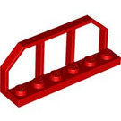 LEGO Rood Plaat 1 x 6 met Trein Wagon Railings (6583 / 58494)