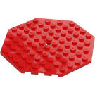 LEGO Red Plate 10 x 10 Octagonal with Hole (89523)