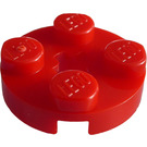 LEGO Rood Plaat 2 x 2 Rond met As gat (met '+'-vormig asgat) (4032)