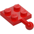 LEGO Rød Plate 2 x 2 med Kuleledd og ingen hull i plate (3729)