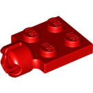 LEGO Rood Plaat 2 x 2 met Kogelgewrichtsbus Met 4 slots (3730)