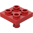 LEGO Rood Plaat 2 x 2 met Onderzijde Pin (Kleine gaten in plaat) (2476)