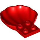LEGO Red Plate 2 x 2 with Half Shell (18970)