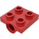 LEGO Rød Plade 2 x 2 med Hul med Underside Cross Support (10247)