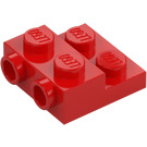 LEGO Rød Plade 2 x 2 x 0.7 med 2 knops på Side (4304 / 99206)