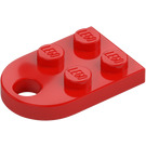 LEGO Rood Plaat 2 x 3 met Afgerond Einde en Pin Gat (3176)