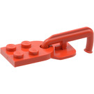 LEGO Rød Plate 2 x 3 med Avrundet Ende og Stift Hull Assembly (3176)