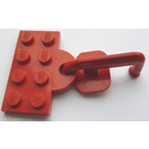 LEGO rouge assiette 2 x 4 avec Coupling et Crochet